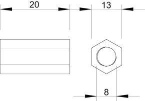 OBO Bettermann Vertr Distanzmuffe 965 M8X20 G