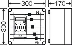 Hensel NH-Sicher.-lasttrenngehäu 1xNH00 3p, 400A Mi 6227