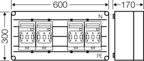 Hensel NH-Sicher.-lasttrenngehäu 4xNH00 3polig 400A Mi 6466