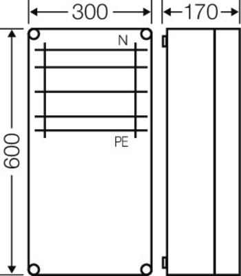 Hensel Sammelschienengehäuse 630A 600x300x170mm Mi 6459