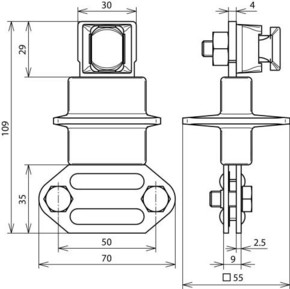 DEHN Zweimetall-Trennklemme Cu-St/tZn f.6-10Fl16 ZMTK610FL3040CUSTTZN