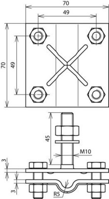 DEHN Anschlussklemme St/tZn f.Rd 7-10 /Fl 30-40 AK710FL40GBM #478141