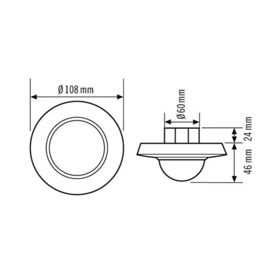 ESYLUX Decken-Präsenzmelder UP, 360 Grad PD-C 360/24 Slave