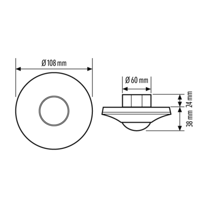 ESYLUX Decken-Präsenzmelder UP, 360 Grad PD-C 360i/8plus