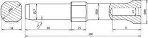 DEHN Hammereinsatz f. TE D25mm L200mm HETE25R27VHWNSTBLANK