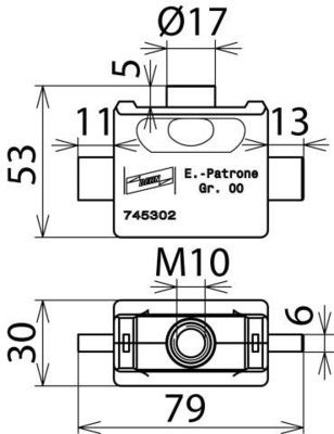 DEHN Erdungspatrone NH 00 teilisoliert EP NH00 TI M10