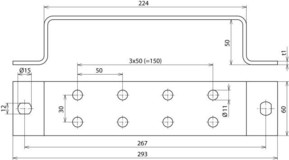 DEHN Erdungsschiene St/tZn f.Pot.ausgl. 2x4 Ans ES 2X4AP ST