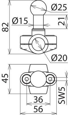 DEHN Kugelfestpunkt D25mm Schelle Ausf.A KFP 25 RL 20
