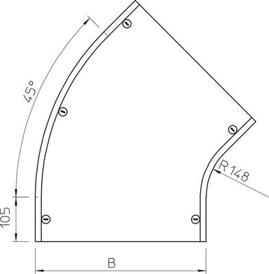 OBO Bettermann Vertr Deckel Bogen 45 mit Drehr iegeln, für RB 45 50 DFB 45 500 FS