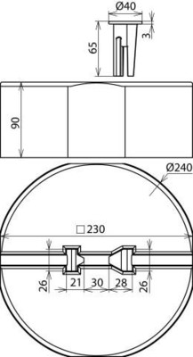 DEHN Betonsockel Set C45/55 8,5kg D240mm BES 8.5KG M16 D240