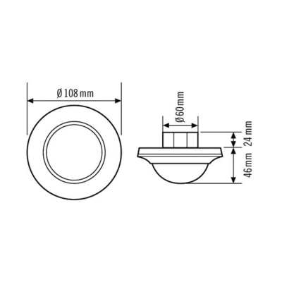 ESYLUX Decken-Präsenzmelder UP,1-10V,360Gr, 24m PD-C 360i/24 DIM