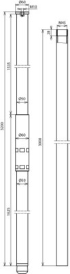 DEHN Stützrohr GFK/Al D50 L6200 teilbar SR D50M106200TBGFKAL