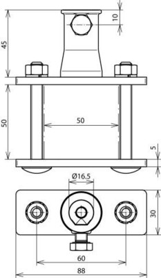 DEHN Geländerbefestigung f. DEHNiso-Combi BS4K20.50BB16ZGV2A