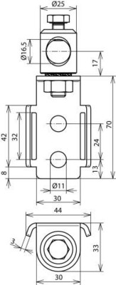 DEHN Bügel f.Spannbänder B30mm NIRO BB SPB30 BB16 V2A AL