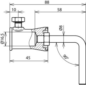 DEHN Befestigungs-Adapter 90 Grad NIRO BA90 RD8 BB16 V2A ZG