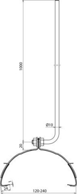 DEHN Fangeinrichtung Niro/Al f.First-/Gratsteine FS 10 1000 FG AL V2A