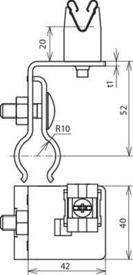 DEHN Dachleitungshalter NIRO f. Metalldächer DLH DG 8 RSF20.25V2A