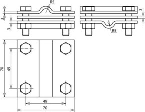 DEHN Kreuzstück NIRO f.Rd 7-10/Fl 30-40mm KS7.107.10FL40ZPV4A