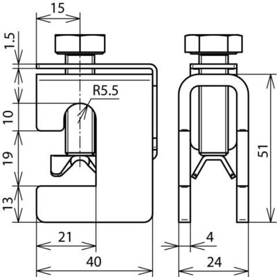 DEHN Anschlussklemme St/tZn Fl 5-18 f.Rd 6-10 AK610DSKBF518STTZN