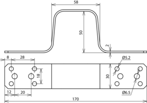 DEHN Überbrückungslasche L170mm Al o.Bohr. UEBLL170B5265AL