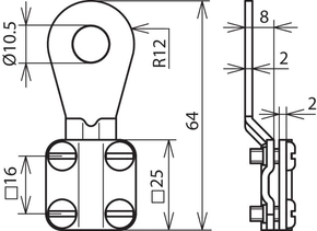 DEHN Erdungskabelschuh 6-16 (D) geschl. M10 EKSG10AQ616CUGALZN