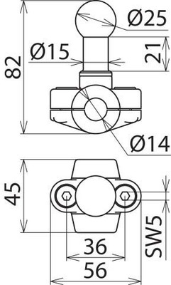 DEHN Kugelfestpunkt D25mm Schelle Ausf.A KFP 25 RL 14