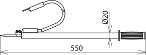 DEHN Entladevorrichtung m.Tast-Einhängspitze EV TES 465 KS10