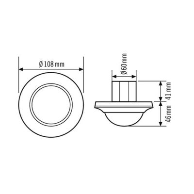 ESYLUX Decken-Präsenzmelder weiß EB, 360 Grad, 24m PD-C360i/24DUOplusFM