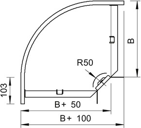 OBO Bettermann Vertr Bogen 90 horizontal,mit W inkelverbinder 7124120