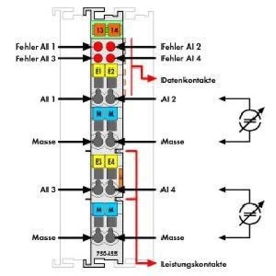 WAGO GmbH & Co. KG Busklemme 4AI 4-20mA S.E. 750-455