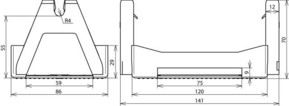 DEHN Dachleitungshalter KF2 f.Dachbahnstreif DLH KF2 8LO141X86X70