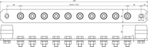 DEHN Potentialausgleichschiene o. Abdeckung Niro PAS I 10AP M10 V2A