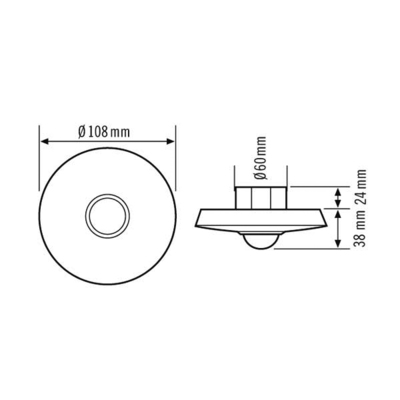 ESYLUX Decken-Präsenzmelder weiß UP,360Grad,DALI/DSI PD-C 360i/8 DUO DALI