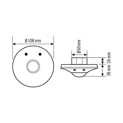 ESYLUX Decken-Präsenzmelder weiß 360Grad,UP,KNX,FB PD-ATMO 360i/8 A KNX
