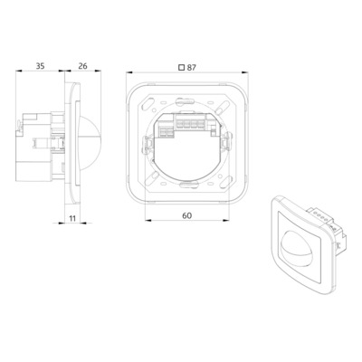 BEG Brück Electronic Bewegungsmelder weiß Indoor 180-R-2D m.R.