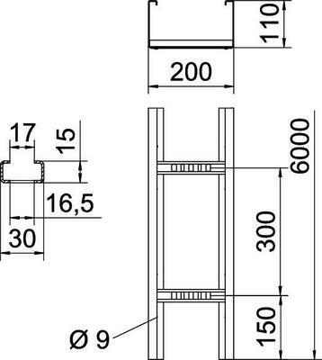 OBO Bettermann Vertr Weitspannkabelleiter gelochter Seitenholm WKLG 1120 FSKLGR