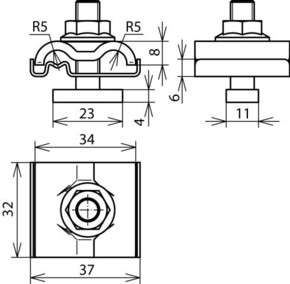 DEHN Uni-Erdungsklemme M8 Rd8-10mm+4-50qmm UEK810AQ450HKSM8V2A