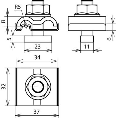 DEHN Uni-Erdungsklemme M10 Rd8-10mm+4-50qmm UEK810AQ450HKSM10V2A