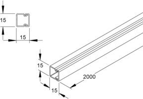 HKL Kanal lichtgrau 15x15 RAL7035 HKL1515.8