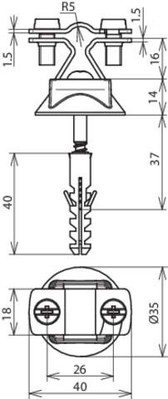 DEHN Leitungshalter NIRO f.Rd 8-10mm LHZS810FL20KSKD8X40C