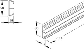 HKL Kanalunterteil gr mit einer Trennwand SK50