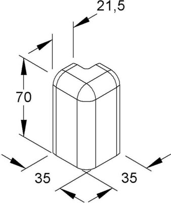 HKL Außeneck 90° reinweiß Sockelleistenkanal SFA70.3
