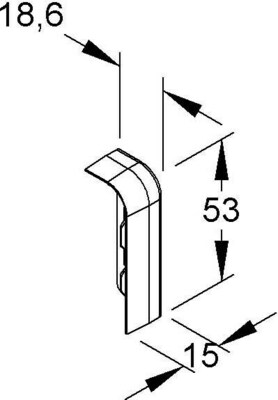 HKL Endstück reinweiß Sockelleistenkanal SFE50R.3