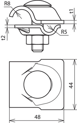 DEHN MV-Klemme NIRO f. Rd 8-10/16 MVK81016FRM10X40V2A