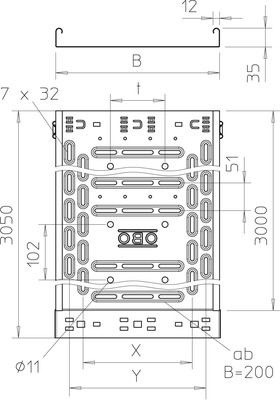OBO Bettermann Vertr Kabelrinne m.Verbinder 35x300mm RKSM 330 FS