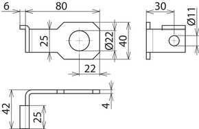 DEHN Anschlussbügel D=22mm f.M20 abgewin AB EXFS IF1 W 22