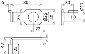 DEHN Anschlussbügel D=26mm f.M24 abgewin AB EXFS IF1 W 26