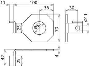 DEHN Anschlussbügel D=33mm f.M30 abgewin AB EXFS IF1 W 33