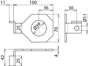 DEHN Anschlussbügel D=39mm f.M36 abgewin AB EXFS IF1 W 39