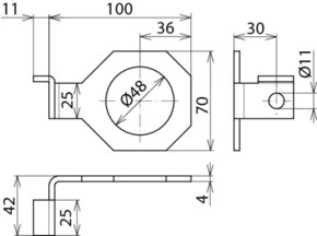 DEHN Anschlussbügel D=48mm f.M45 abgewin AB EXFS IF1 W 48